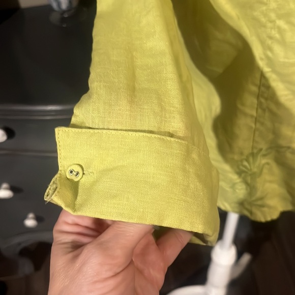 Tweeds Women’s 100% Linen Button Down 3/4 sleeve Shirt with Embroidered … - Picture 4 of 7